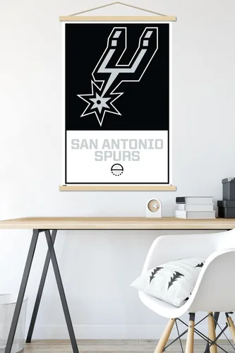 Vista 5 de Trends International NBA San Antonio Spurs - Póster de pared con logotipo 21, 22.375 x 34 pulgadas, paquete de impresión premium y colgador