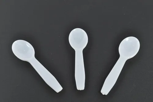 Vista 4 de AmerCareRoyal - Cucharas desechables de plástico de poliestireno sin envolver para muestras, restaurantes y catering, 3 pulgadas, color blanco
