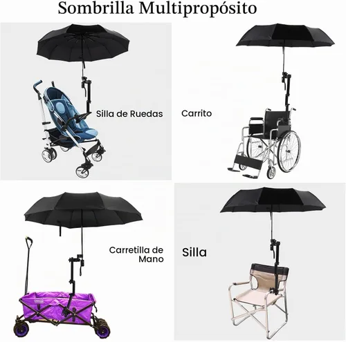 Vista 7 de Shinylin 2 paraguas de playa con abrazadera universal ajustable UPF 50+ apertura y cierre automático resistente al viento paraguas de golf portátil