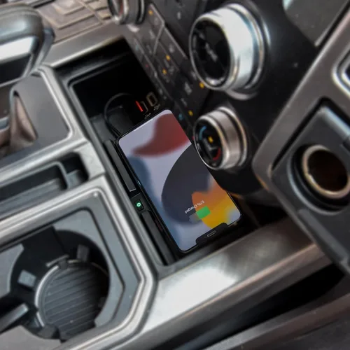 Vista 2 de Almohadilla de carga de consola central para Ford F150 2018-2023 Accesorios