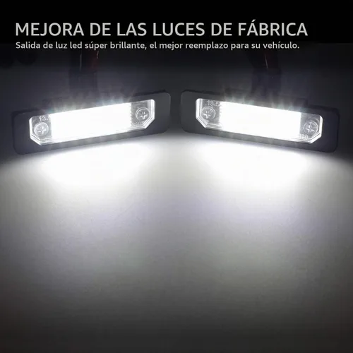 Vista 2 de Lámparas LED para placa de matrícula compatibles con Ford Flex 2009 a 2019, Focus 2008 a 2011, Fusion 2006 a 2012, 6000K Blanco - Paquete de 2