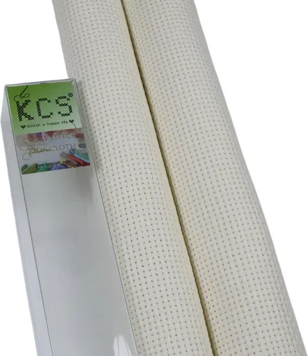 Vista 6 de KCS 2 cajas de tela de costura de algodón para punto de cruz de 15 x 18 pulgadas (blanco antiguo, 11 unidades)