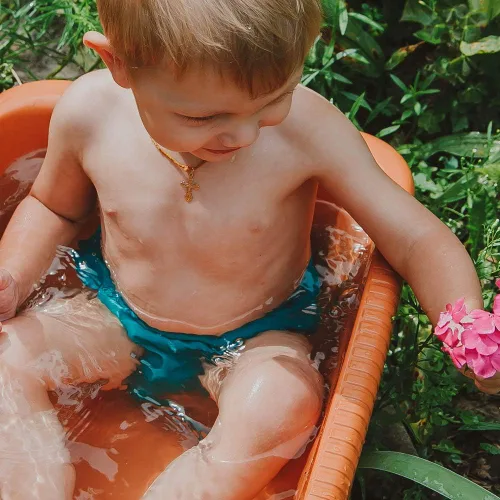 Vista 2 de Pañales de natación reutilizables para bebé, paquete de 2, pantalones lavables para niños y niñas de 0 a 3 años, lecciones de natación, regalos