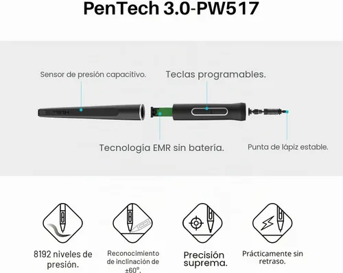 Vista 3 de HUION Kamvas 22 Plus QLED - Tableta de Dibujo con Pantalla Completamente Laminada, Conexión USB-C, 140% sRGB, Inclinación, Tableta Gráfica de Arte