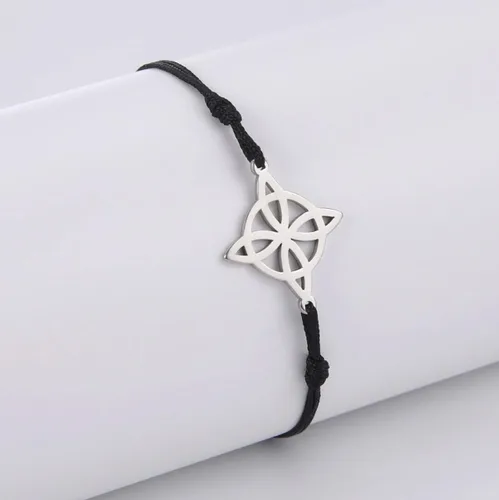 Vista 5 de unift Pulsera para mujer nudo de bruja celta pulsera mágica en capas dije de acero inoxidable pulseras místicas de doble cuerda joyería celta Sin