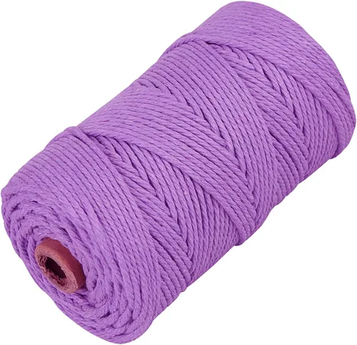 Vista 22 de Cordón de algodón para macramé, hilo torcido de 4 capas, cuerda de algodón natural, suministros perfectos de macramé, para hacer soportes colgantes