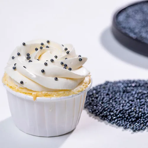 Vista 2 de Black Sprinkles - Perlas comestibles de 0.079 in, 4.59 oz, 4.6 onzas, chispas de galletas y perlas de azúcar para hornear, perlas de caramelo