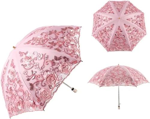 Vista 96 de Honeystore - Parasoles de encaje de flores para fiesta de boda, paraguas nupcial de encaje
