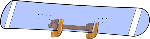 Vista 7 de Grassracks Soporte de pared para snowboard y monopatín de bambú y abedul, serie Moloka`i