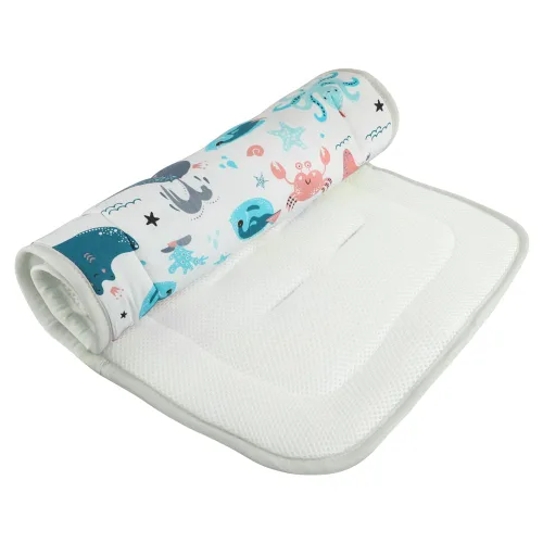 Vista 5 de Forro universal para asiento de cochecito, reversible, transpirable, lavable, tapete de inserción para cochecito de bebé