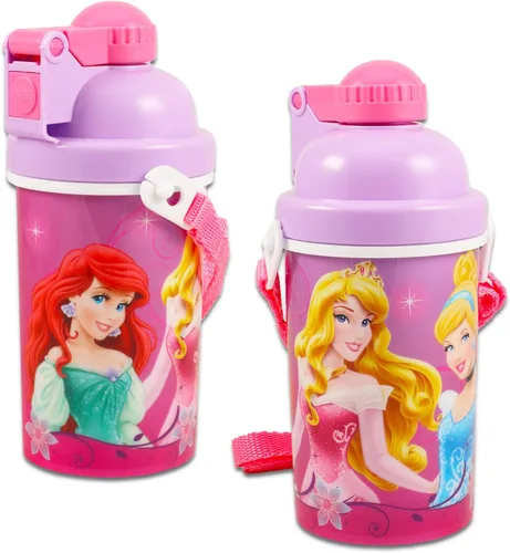Vista 2 de Disney Juego de tazas de princesa para niñas, paquete con copa de princesa de Disney de 12 onzas con popote con Cenicienta, Bella Durmiente Plus