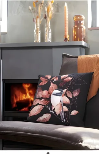 Vista 8 de Servilletas de pájaros de otoño de 13 x 13 pulgadas, servilletas de invierno negras, diseño de animales de Navidad, decoración para decoupage