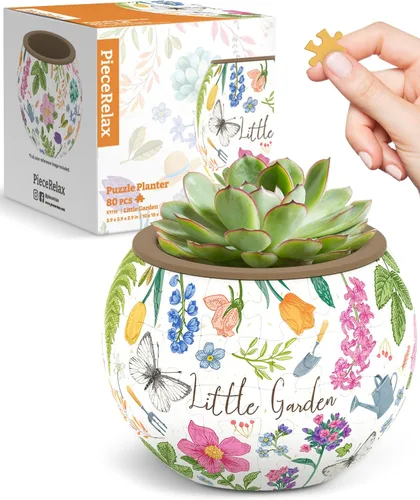 Vista 17 de PieceRelax Rompecabezas 3D Maceta 80 Piezas - Abundancia de Otoño, Macetas de Flores de Decoración del Hogar para Cactus de Interior, Macetas