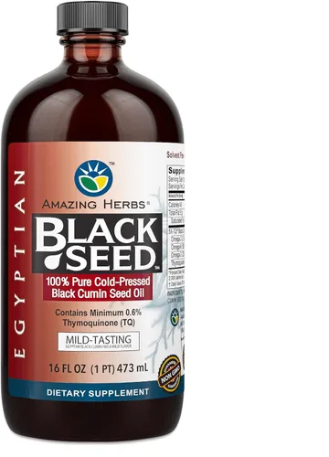 Vista 13 de Amazing Herbs Aceite de semilla negra de alta calidad, sin gluten, sin OMG, prensado en frío, Nigella sativa ayuda a la salud digestiva, apoyo