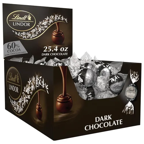 Vista 37 de Lindt Lindor - Trufas de chocolate extra oscuro 60 %, caramelo de chocolate negro con centro de trufa suave y derretida, ideal para regalar, 5.1