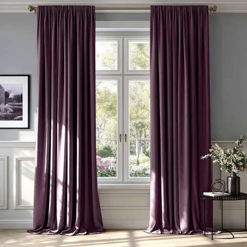 Vista 13 de MIULEE - Juego de 2 paneles de cortinas negro opacas y térmicas de terciopelo para la sala de estar y dormitorio, con bolsillo para cortinero, de 63