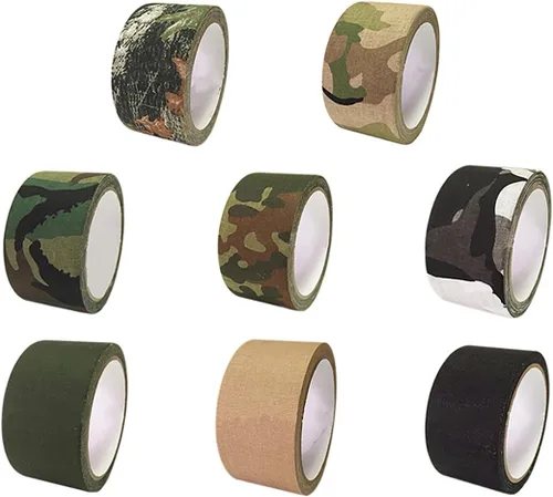 Vista 7 de ECYC Cinta autoadhesiva de camuflaje de 1.97 x 196.85 pulgadas, cinta de camuflaje impermeable, cinta elástica para conductos sigilosos para caza al