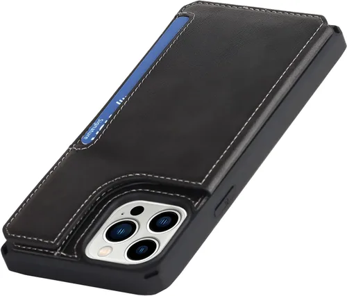 Vista 8 de Cavor Funda para iPhone 14 Pro con tarjetero, funda tipo cartera para iPhone 14 Pro para mujeres y hombres, funda de teléfono para iPhone 14 Pro