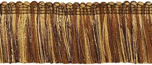 Vista 8 de DÉCOPRO 1 3/4 pulgadas de largo (1.6 in) de largo, colección Noblesse hermoso ribete de flecos (0175HB), color burdeos, dorado, rojo, multicolor