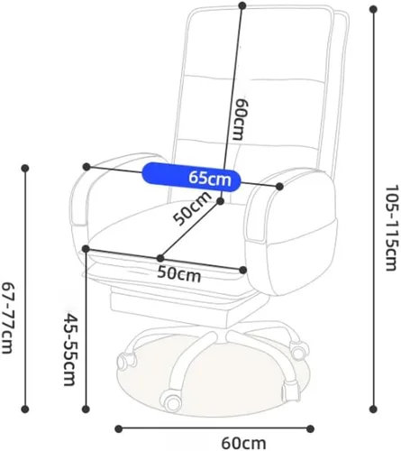 Vista 2 de Silla de piel sintética grande y alta ergonómica, reclinable, reposapiés para juegos, altura ajustable, respaldo alto, estación de trabajo, silla