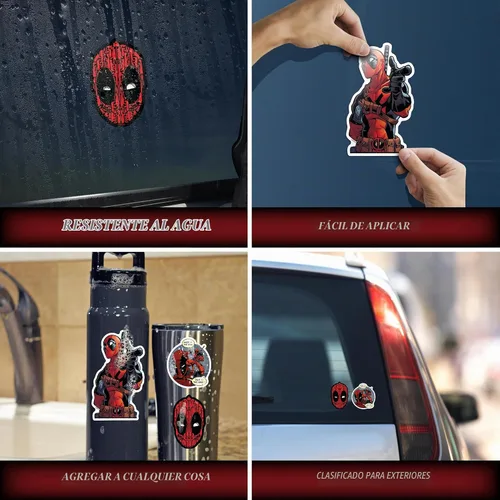 Vista 2 de Marvel Deadpool Calcomanías de vinilo – Juego de 3 calcomanías de vinilo Deadpool para automóvil, ventana, camión, parachoques, laptop, vaso 1991