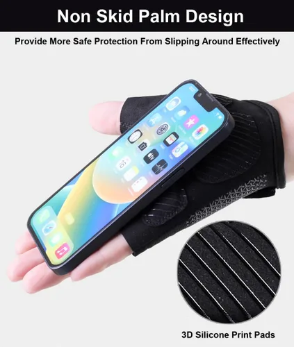 Vista 3 de SUJAYU Guantes de entrenamiento sin dedos para hombres y mujeres guantes de bicicleta para hombres accesorios de bicicleta de ciclismo, guantes