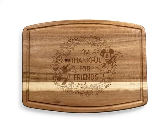 Vista 25 de PICNIC TIME Tabla de cortar oval de madera de acacia de la Mansión Encantada de Disney, (madera de acacia)