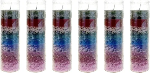Vista 20 de Mega Candles 1 pieza Velas de Oración Devocional de Recipiente de Vidrio Negro Sin Aroma de 7 Días, Vela de Cera Premium 2 Pulgadas x 8 Pulgadas