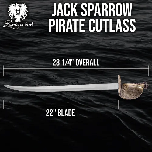 Vista 2 de Sable pirata Cutlass Hoja de acero inoxidable de 22" Cast Metal Basket Hilt Guard Pirate Artwork Accents Perfect for Reenactors 28 1/4