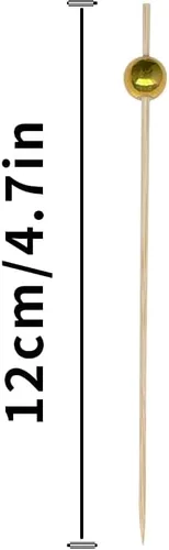 Vista 5 de 100 palillos de dientes de cóctel de lujo, brochetas de cóctel, aceitunas aperitivos para bodas y fiestas (dorado)