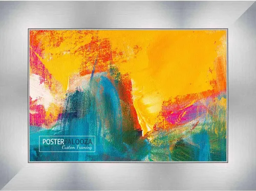 Vista 10 de Poster Palooza 5x5 Inch Contemporary Silver Complete Wood Square Picture Frame with UV Acrylic Plexiglass, Foam Board Backing & Hardware Included