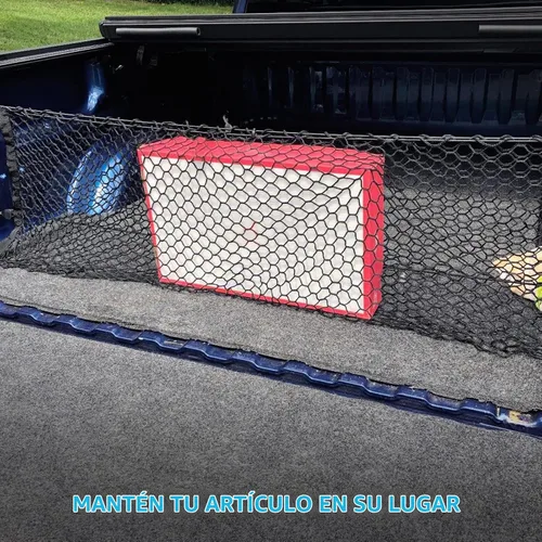 Vista 2 de MICTUNING Red de carga para caja de camión, 49 "x15.2" con 4 mosquetones