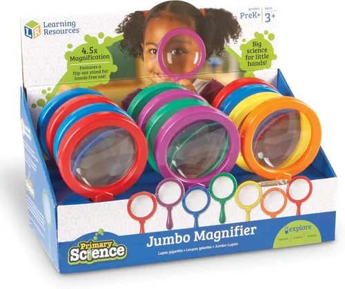 Vista 6 de Learning Resources Lupa jumbo, juego de 12, colores surtidos, exploración científica, a partir de 3 años