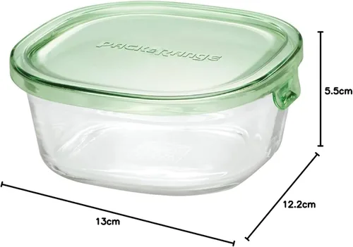 Vista 13 de iwaki Contenedor de vidrio resistente al calor, verde, forma cuadrada, S, 15.2 fl oz (15.2 fl oz), arroz, paquete de 1 par y gama