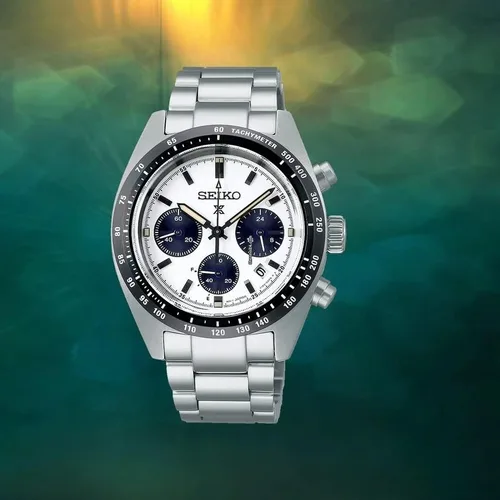Vista 5 de Seiko Prospex Speedtimer Solar Cronógrafo deportivo con esfera blanca SSC813P1
