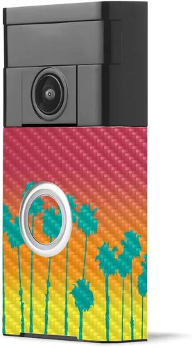 Vista 15 de MightySkins - Piel de fibra de carbono para timbre de video con anillo – Madera abstracta Acabado de fibra de carbono texturizado protector