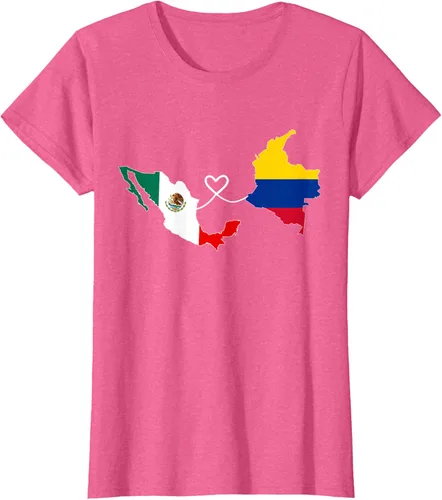 Vista 61 de Camiseta Half Colombian Half Mexican Flag Map DNA Mexico Colombia