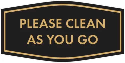 Vista 7 de Fancy Please Clean As You Go - Letrero (negro/plateado), tamaño mediano