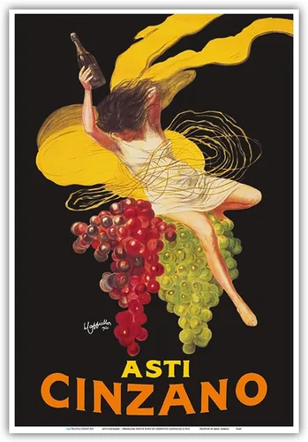 Vista 10 de Asti Cinzano - Asti Spumante - Vino blanco espumoso italiano - Póster publicitario vintage por Leonetto Cappiello c.1910 - Impresión artística
