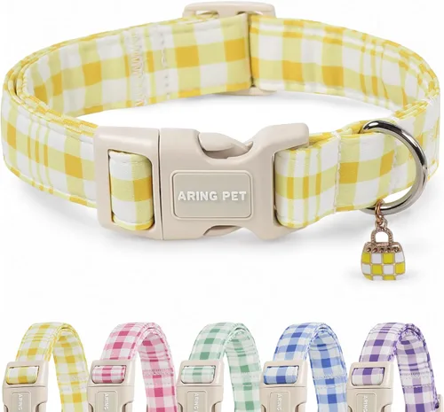Vista 18 de Aring Pet Collar de algodón, ligero y ajustable, con hebilla de liberación rápida, para perros pequeños, medianos y grandes, otoño, hoja de arce