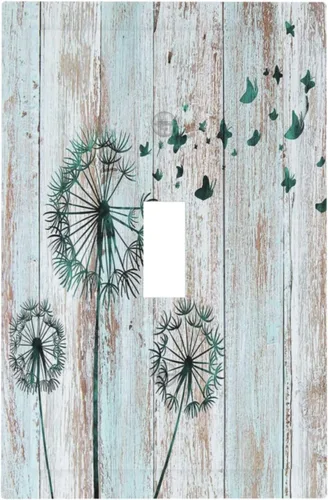 Vista 120 de William Morris Floral Boho Azul Medianoche Azul Bohemio Flor 1 Banda Dúplex Cubierta de Salida Decorativa Receptáculo Único Interruptor Eléctrico