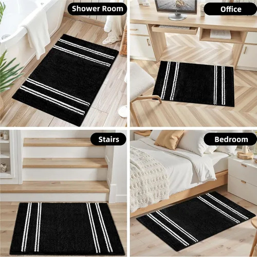 Vista 7 de Arenarug - Alfombras de baño 17x24, de felpilla suave, absorbente, antideslizante, con respaldo de goma, lavables a máquina, para baño, chenilla