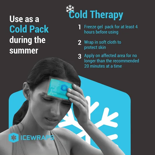 Vista 7 de ICEWRAPS Paquetes de hielo de gel reutilizables de 5 x 7 pulgadas, paquetes de terapia de calor y frío de grado médico de 3 x 5 pulgadas, paquete