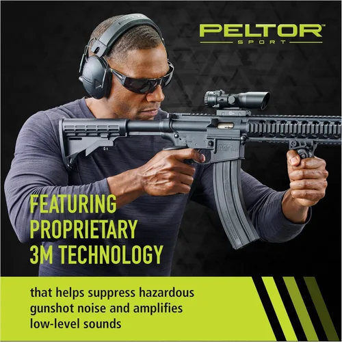 Vista 2 de Peltor Sport Tactical 100 - Protector auditivo electrónico, protección auditiva, NRR 22 dB, ideal para el rango, tiro y caza, TAC100-OTH