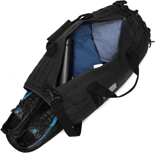 Vista 3 de QT&QY Bolsa de lona táctica militar de 40L y neceser táctico, Qt&qy Bolsa de lona militar de 40 l y neceser táctico