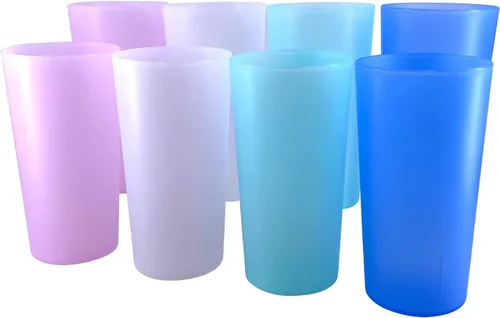 Vista 14 de AOYITE Juego de 12 vasos reutilizables de plástico de 22 onzas, sin BPA Color del arco iris