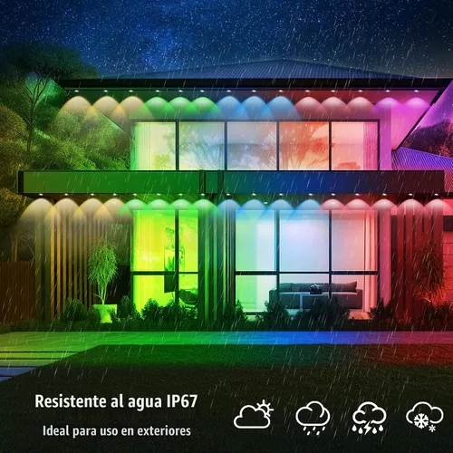 Vista 5 de Luces permanentes para exteriores de 50 pies con 30 luces LED RGB inteligentes, control remoto, aplicación/control remoto, impermeable IP67