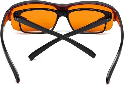 Vista 3 de Eyekepper 100% Anti-Luz Azul Gafas Fitover con Bloqueo de Luz Azul para Usar Sobre Lentes de Computadora con Lente Ámbar