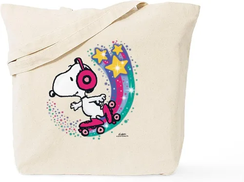 Vista 19 de CafePress Snoopy Un verdadero manjar Bolso de compras reutilizable de lona natural color beige