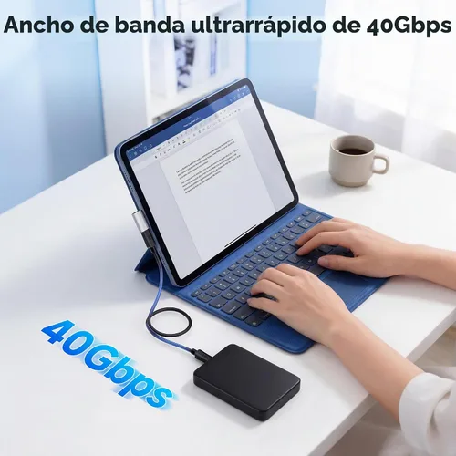 Vista 4 de Cable Matters Kit de adaptador USB C de ángulo recto de 40 Gbps Combo-Pack